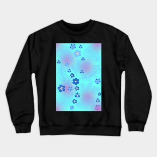 Light Blue leaves and flowers pattern Crewneck Sweatshirt